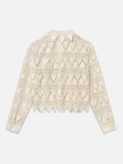 The Lace Button Up Shirt -- Ecru 9 The Lace Button Up Shirt -- Ecru -FRAME Clothing Shop WF24WSH027 ECRU BACK top back packshot image