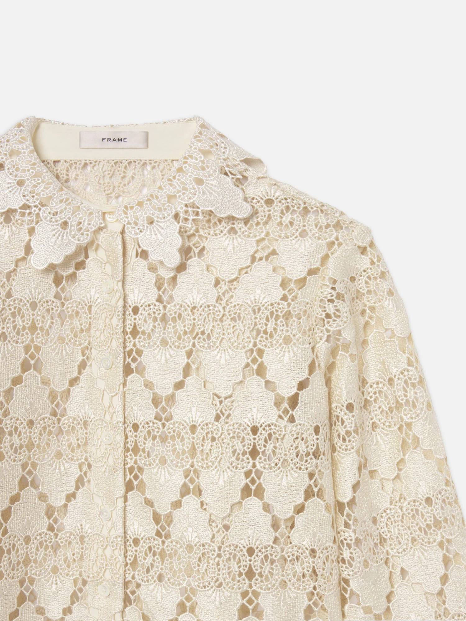 The Lace Button Up Shirt -- Ecru 4 The Lace Button Up Shirt -- Ecru - Image 4