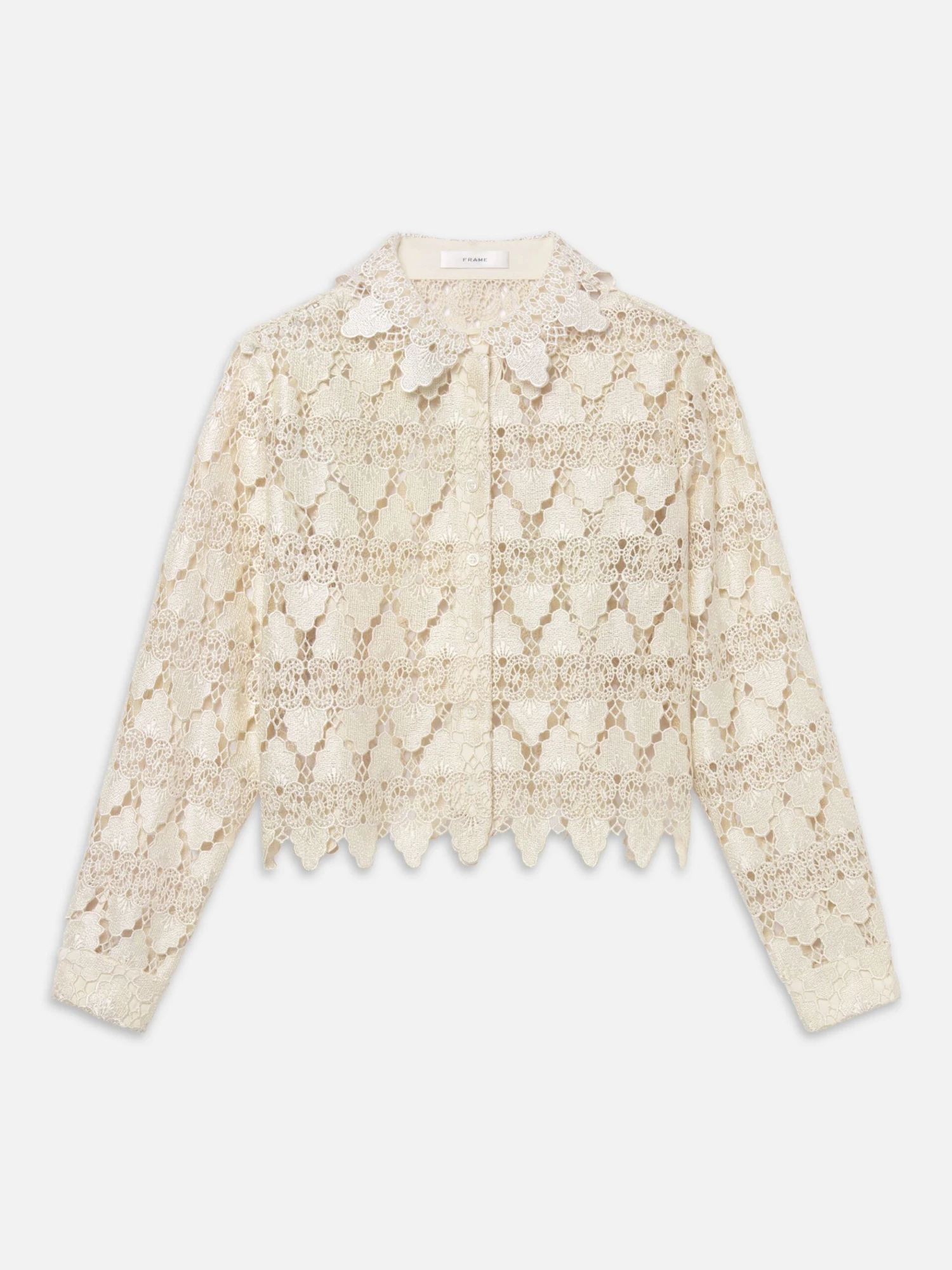 The Lace Button Up Shirt -- Ecru 1 The Lace Button Up Shirt -- Ecru