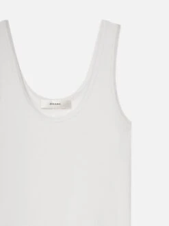 The Mesh Trim Tank -- White -FRAME Clothing Shop WF25JKT007 WHT DET 1 tank front detail packshot image