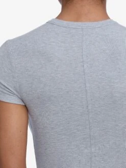 The Rib Baby Tee -- Heather Grey -FRAME Clothing Shop WF25JKT012 HGRY 3597 V2 top back detail image