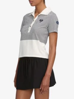 The Tennis Polo -- White Multi -FRAME Clothing Shop WF25JKT015 WTMU 10572 polo side angle image