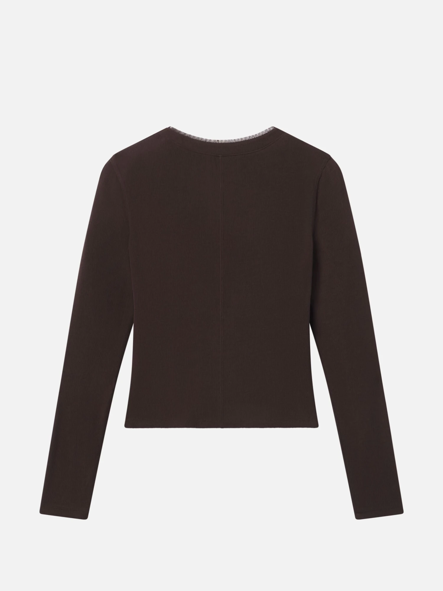 The Mesh Trim Rib Henley -- Coffee 3 The Mesh Trim Rib Henley -- Coffee - Image 3