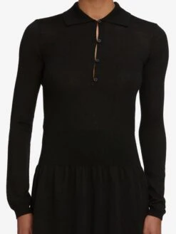 The Smart Polo Dress -- Black -FRAME Clothing Shop WF25KDR002 BLK v2 dress front detail image