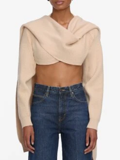 The Scarf Sweater -- Pink Sand -FRAME Clothing Shop WF25KSW031 PKSD 5214 V2 sweater front image