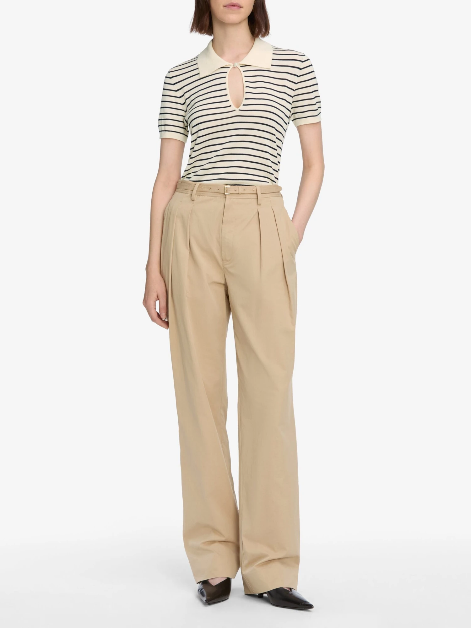 The Keyhole Polo -- Cream Multi 2 The Keyhole Polo -- Cream Multi - Image 2