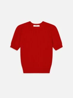 The Ladder Pointelle Sweater -- Bright Raspberry