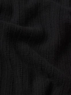 The Ladder Pointelle Sweater -- Black -FRAME Clothing Shop WF25KSW039 BLK FABRICDETAIL sweater texture detail image