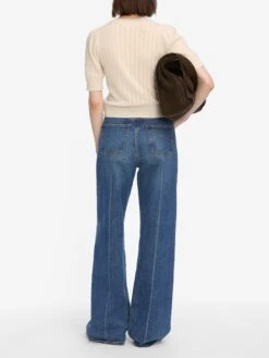 The Ladder Pointelle Sweater -- Cream 12 The Ladder Pointelle Sweater -- Cream -FRAME Clothing Shop WF25KSW039 CREA 2105 sweater back image