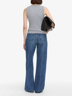 The Fine Cable Tank -- Grey Blue -FRAME Clothing Shop WF25KSW043 GYBL 4823 tank back image