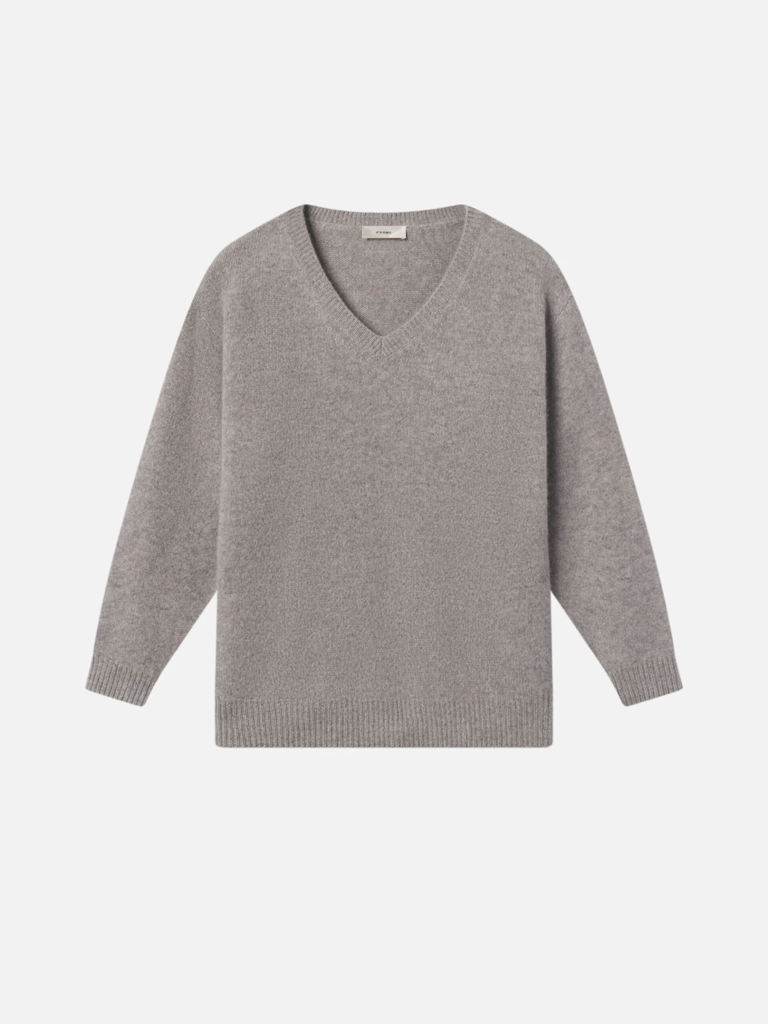 The Cashmere V Sweater -- Heather Grey 1 The Cashmere V Sweater -- Heather Grey