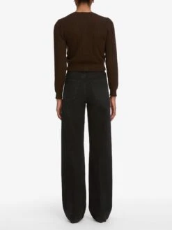 The Ladder Pointelle Cardi -- Coffee -FRAME Clothing Shop WF25KSW057 CFFE 7271 cardi back image