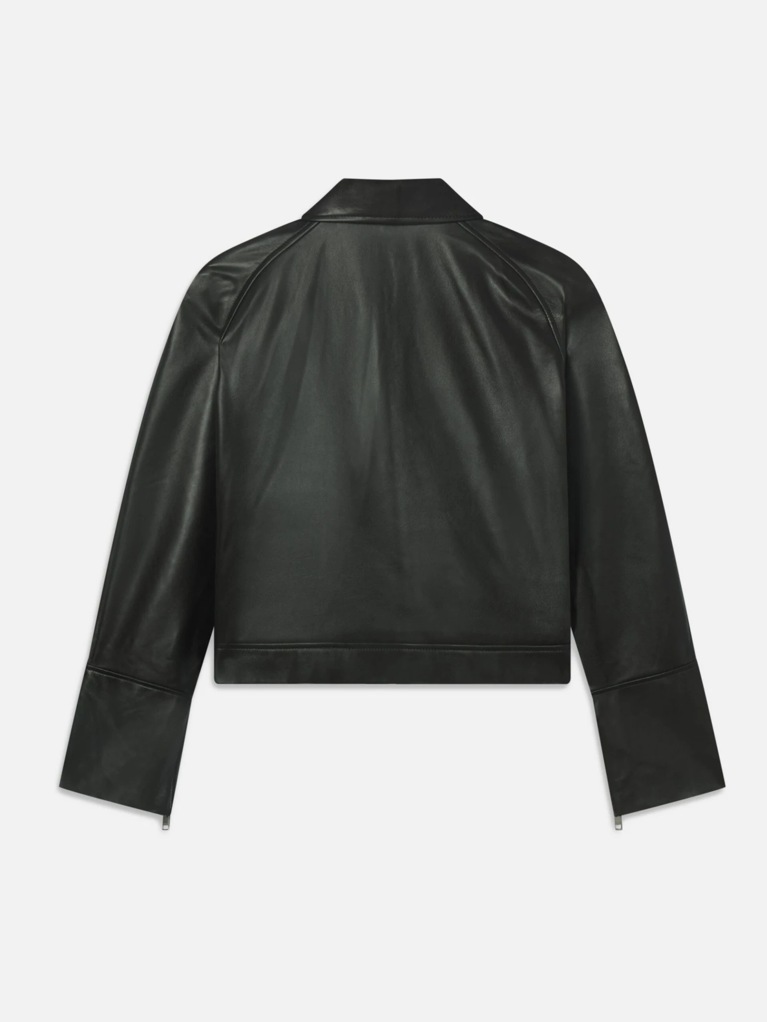 The Leather Zip Front Jacket -- Black 3 The Leather Zip Front Jacket -- Black - Image 3