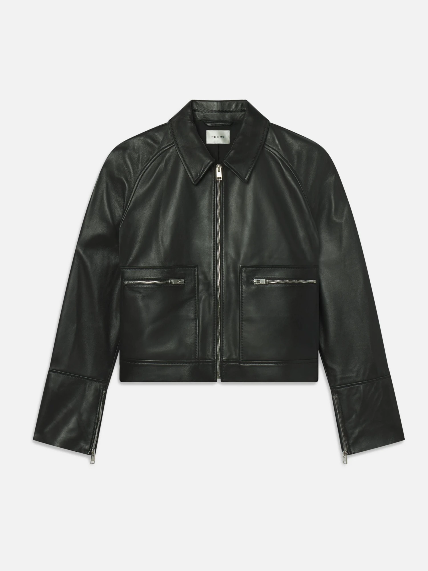 The Leather Zip Front Jacket -- Black 1 The Leather Zip Front Jacket -- Black
