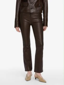 The Leather Reboot Crop -- Truffle 8 The Leather Reboot Crop -- Truffle -FRAME Clothing Shop WF25LPA005 TRUF WE25LJA001 DKBR 6056 pants front image primary image override