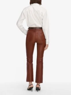 The Leather Reboot Crop -- Whiskey 12 The Leather Reboot Crop -- Whiskey -FRAME Clothing Shop WF25LPA005 WHSK 1093 pants back image