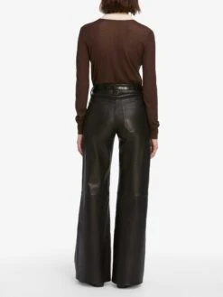 Le Slim Palazzo Modernist Pocket Leather -- Black 11 Le Slim Palazzo Modernist Pocket Leather -- Black -FRAME Clothing Shop WF25LPA008 BLK 7209 pants back image
