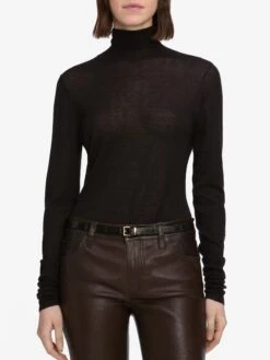 Slim Turtleneck -- Black 9 Slim Turtleneck -- Black -FRAME Clothing Shop WF25LPA009 TRUF WF25KSW059 BLK 9575 84dc6e47 71a5 45e3 9047 c00968329d03 sweater front image