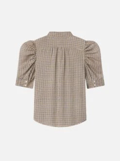 The Gillian Top -- Houndstooth Multi -FRAME Clothing Shop WF25WBL014 HDTM BACK top back packshot image