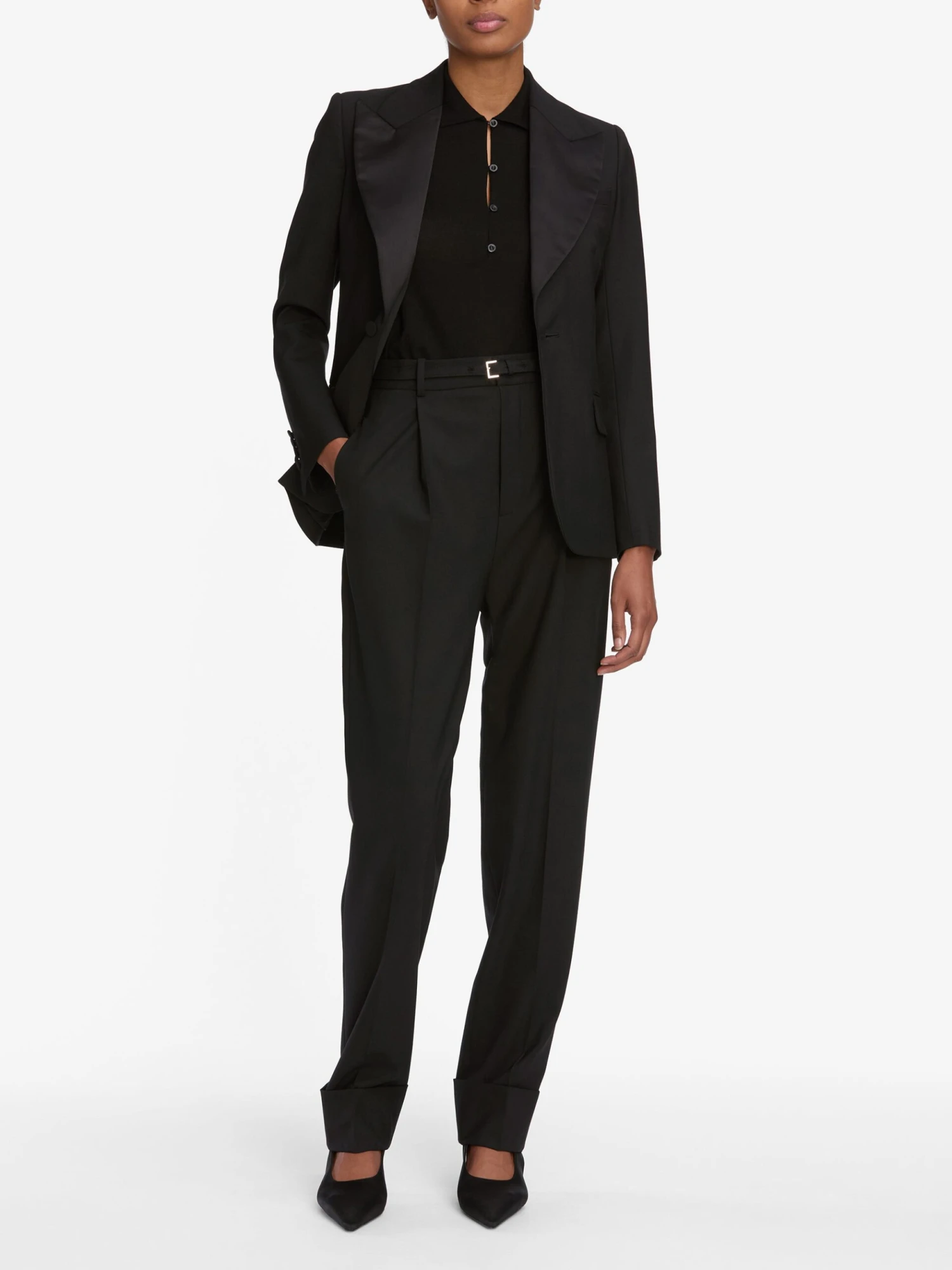 The Peak Lapel Blazer -- Black 2 The Peak Lapel Blazer -- Black - Image 2
