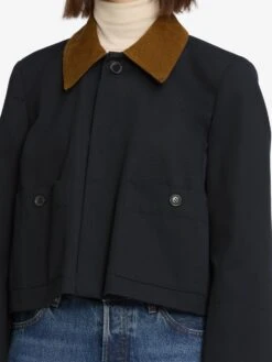 The Mini Swing Jacket -- Navy -FRAME Clothing Shop WF25WJA010 NAVY 6890 jacket front detail image
