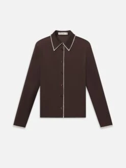 The Slim Essential Shirt -- Coffee Multi