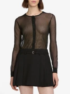 The Luxe Cardi -- Black 8 The Luxe Cardi -- Black -FRAME Clothing Shop WF25WSK004 BLK WF25KSW022 BLK 12697 cardi front image