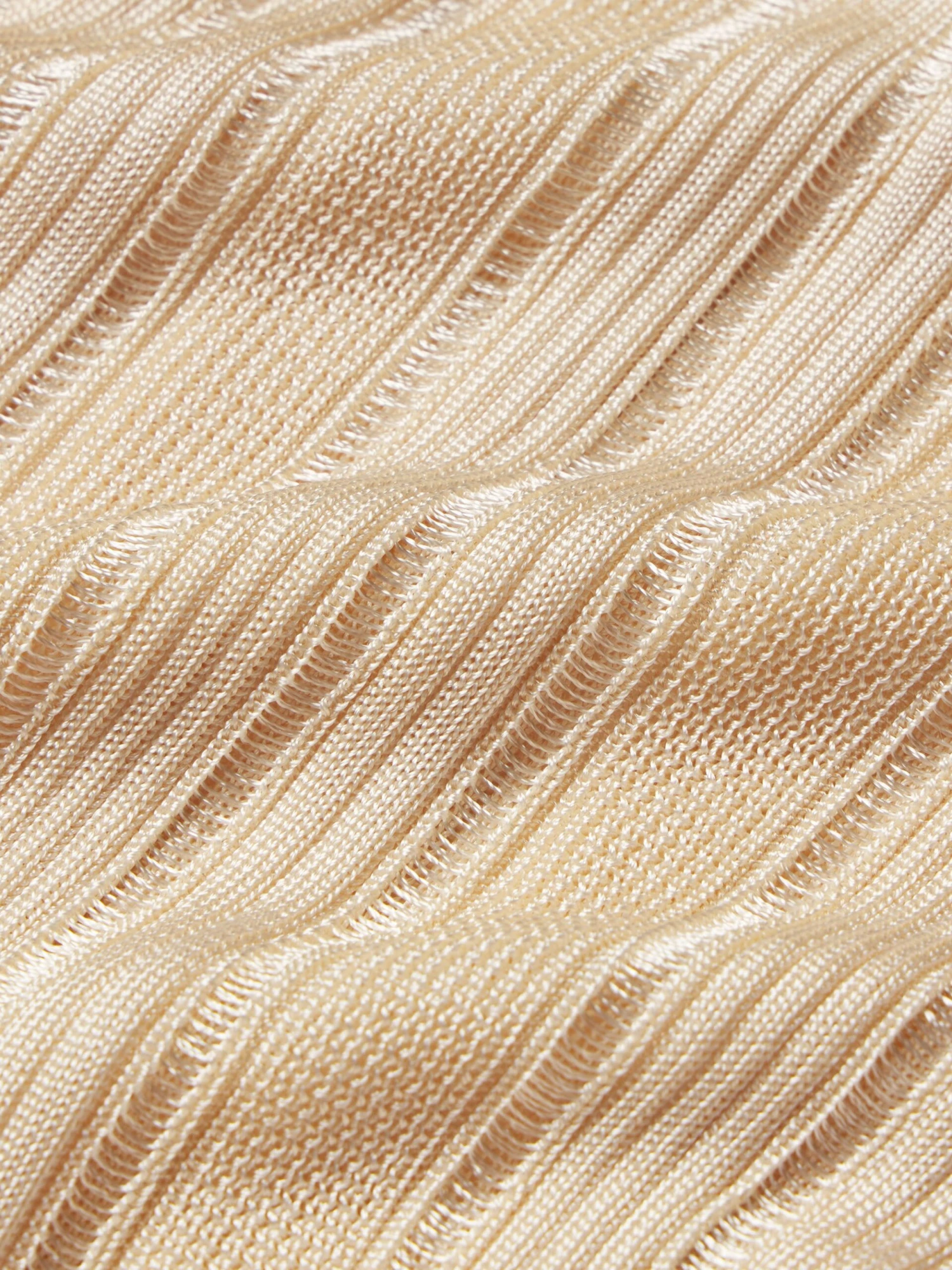 Laddered Rib Henley -- Cream 4 Laddered Rib Henley -- Cream - Image 4