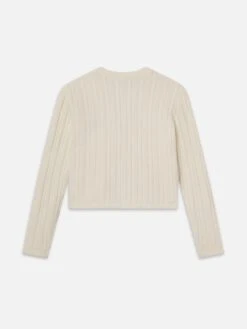 Ritz Cable Cardigan -- Cream -FRAME Clothing Shop WP25KSW060 CREA B cardi back packshot image