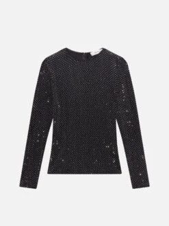 The Rhinestone Jersey Top -- Black