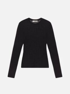 The Mesh Polka Dot Top -- Black