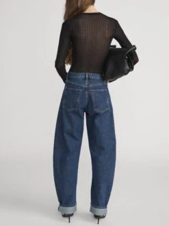 The Mesh Polka Dot Top -- Black -FRAME Clothing Shop WP26JTE001 BLK 0338 top back image