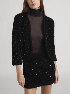 The Embellished Jacket -- Black -FRAME Clothing Shop WP26KSK001 BLK WP26KSW021 BLK 1370 jacket front image
