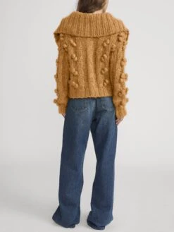 The Bauble Cardigan -- Camel -FRAME Clothing Shop WP26KSW001 CAML 1988 cardi back image