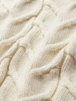 The Cable Funnel Sweater -- Cream 7 The Cable Funnel Sweater -- Cream -FRAME Clothing Shop WP26KSW004 CREA DTL sweater texture fabric image
