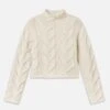 The Cable Funnel Sweater -- Cream