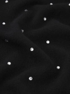 The Rhinestone Cardi -- Black -FRAME Clothing Shop WP26KSW020 BLK FABRICSWATCH cardi texture detail image