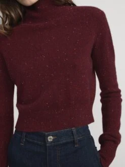 The Cashmere Fleck Turtleneck -- Pinot -FRAME Clothing Shop WP26KSW039 PINO 1026814 RINS 2055 sweater front detail image