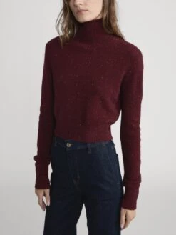 The Cashmere Fleck Turtleneck -- Pinot -FRAME Clothing Shop WP26KSW039 PINO 1026814 RINS 2066 sweater side angle image