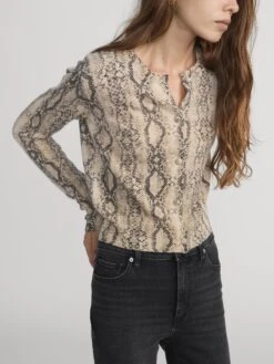 The Cashmere Cardi -- Camel Multi -FRAME Clothing Shop WP26KSW048 CMMT LSLS498 SRSH 0618 cardi front image