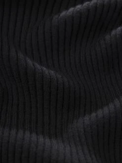 The Sheer SleeveTop -- Black -FRAME Clothing Shop WP26KSW056 BLK FABRICDETAIL sweater texture detail image