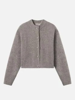 The Cashmere Fleck Cardi -- Silver