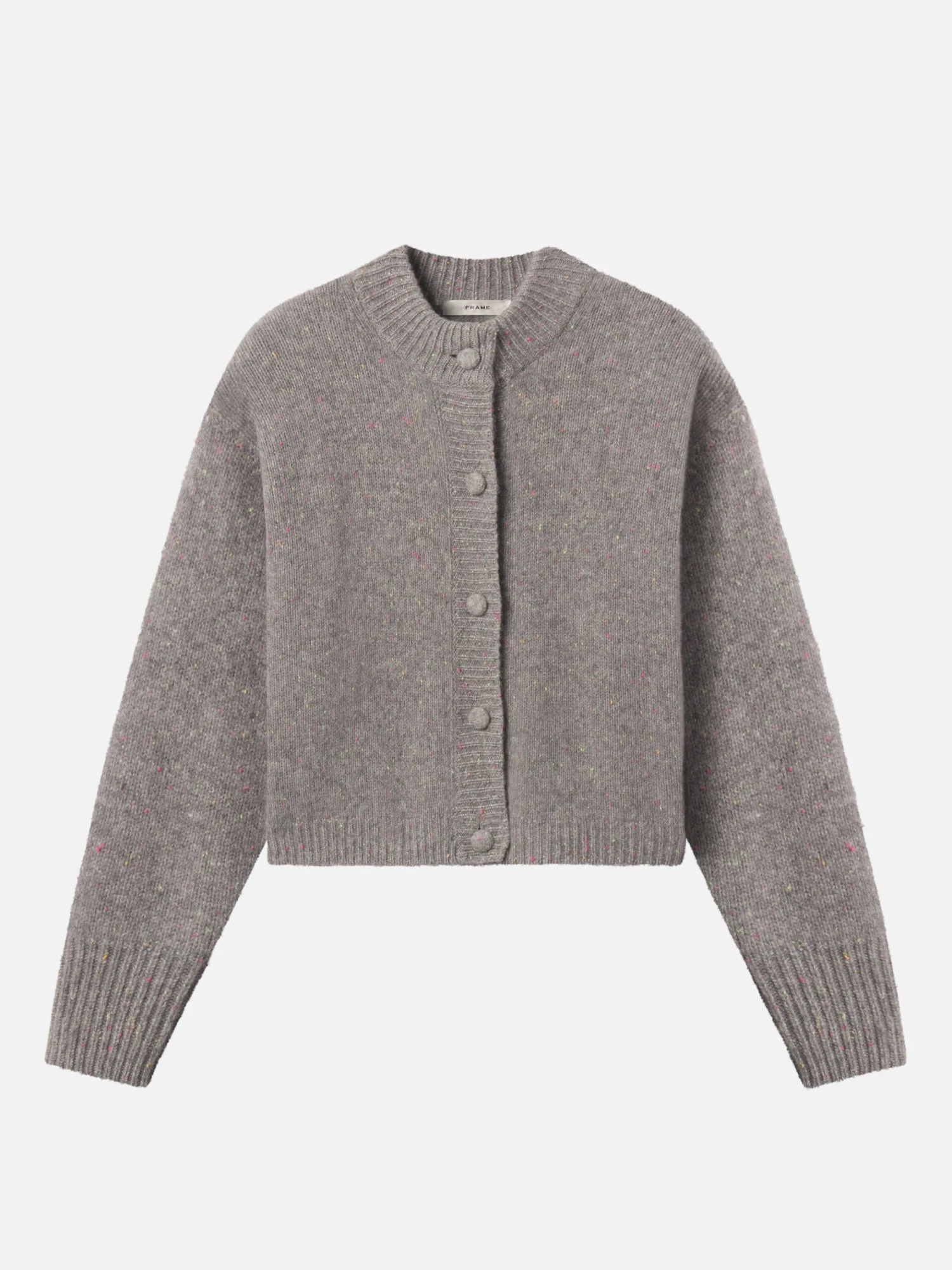 The Cashmere Fleck Cardi -- Silver 1 The Cashmere Fleck Cardi -- Silver