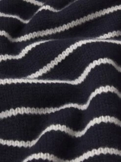 The Striped Cashmere Turtleneck -- Navy Multi 13 The Striped Cashmere Turtleneck -- Navy Multi -FRAME Clothing Shop WP26KSW071 NAMU FABRICDETAIL sweater texture fabric image