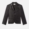 The Leather Smart Blazer -- Black