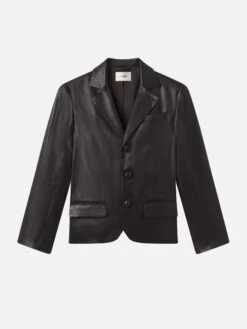 The Leather Smart Blazer -- Black
