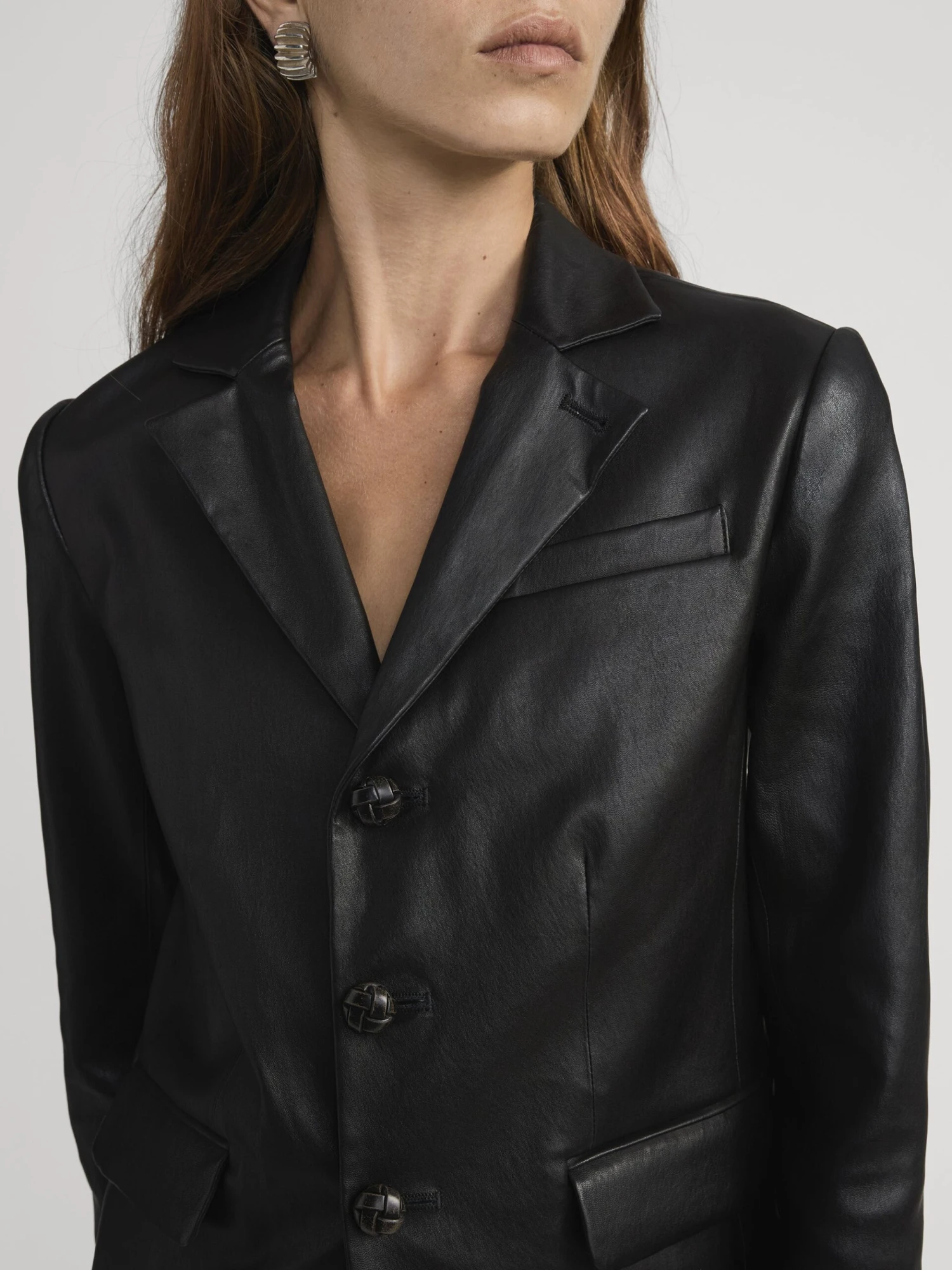 The Leather Smart Blazer -- Black 4 The Leather Smart Blazer -- Black - Image 4