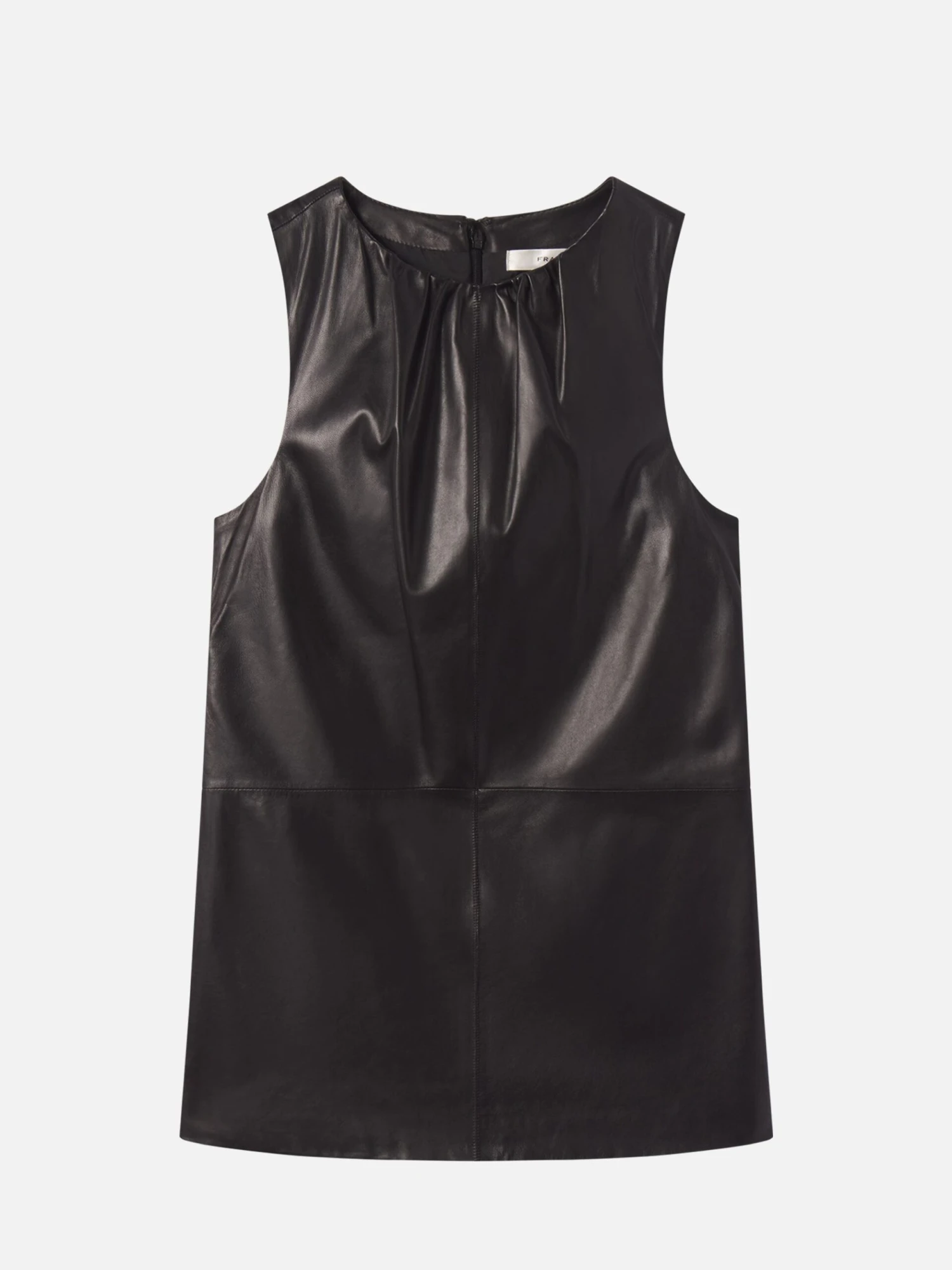 The Leather Gathered Dress -- Black 1 The Leather Gathered Dress -- Black