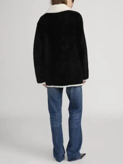 The Shearling Jacket -- Black 13 The Shearling Jacket -- Black -FRAME Clothing Shop WP26LJA012 BLK 2154 jacket back image