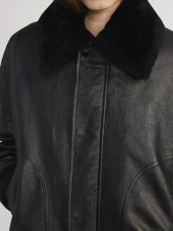 The Nightcap Bomber -- Black -FRAME Clothing Shop WP26LJA014 BLK 2258 jacket front detail image